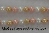 CSB1014 15.5 inches 6mm round mixed color shell pearl beads