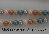 CSB1015 15.5 inches 6mm round mixed color shell pearl beads