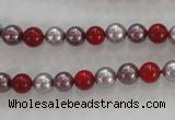 CSB1017 15.5 inches 6mm round mixed color shell pearl beads