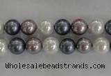 CSB1030 15.5 inches 8mm round mixed color shell pearl beads