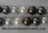 CSB1054 15.5 inches 10mm round mixed color shell pearl beads