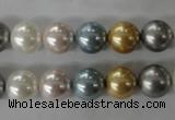 CSB1058 15.5 inches 10mm round mixed color shell pearl beads