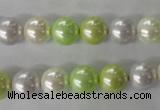 CSB1061 15.5 inches 10mm round mixed color shell pearl beads