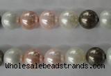 CSB1065 15.5 inches 10mm round mixed color shell pearl beads