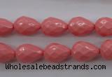 CSB1165 15.5 inches 10*14mm faceted teardrop shell pearl beads