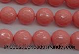 CSB1179 15.5 inches 12mm faceted round shell pearl beads