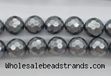 CSB1201 15.5 inches 10mm faceted round shell pearl beads