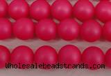 CSB1300 15.5 inches 4mm matte round shell pearl beads wholesale