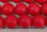 CSB1306 15.5 inches 6mm matte round shell pearl beads wholesale