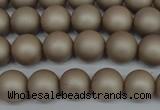 CSB1320 15.5 inches 4mm matte round shell pearl beads wholesale