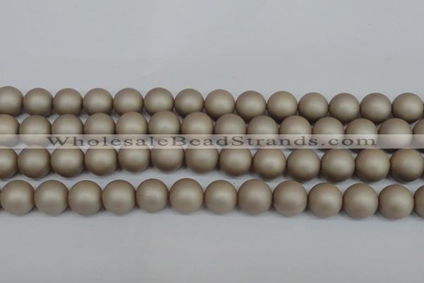 CSB1323 15.5 inches 10mm matte round shell pearl beads wholesale