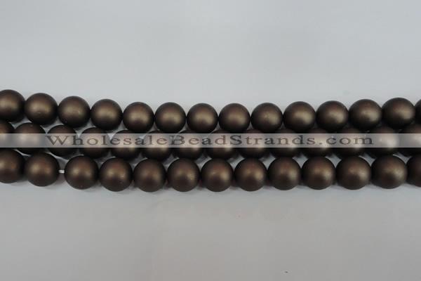 CSB1333 15.5 inches 10mm matte round shell pearl beads wholesale