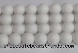 CSB1350 15.5 inches 4mm matte round shell pearl beads wholesale