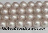 CSB1355 15.5 inches 4mm matte round shell pearl beads wholesale