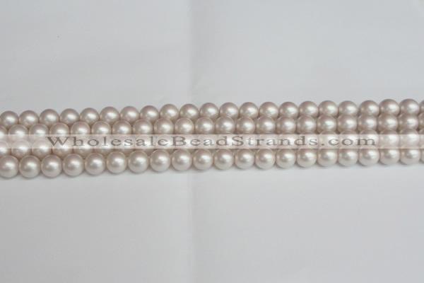 CSB1356 15.5 inches 6mm matte round shell pearl beads wholesale