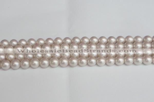 CSB1358 15.5 inches 10mm matte round shell pearl beads wholesale