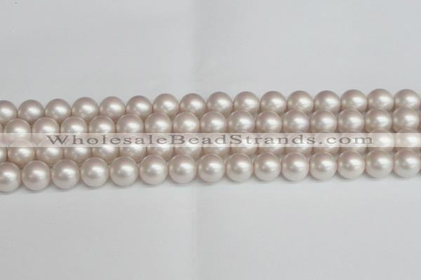 CSB1359 15.5 inches 12mm matte round shell pearl beads wholesale