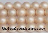 CSB1362 15.5 inches 8mm matte round shell pearl beads wholesale