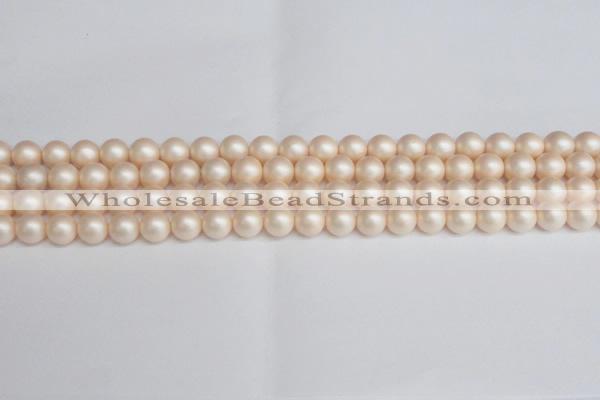 CSB1362 15.5 inches 8mm matte round shell pearl beads wholesale