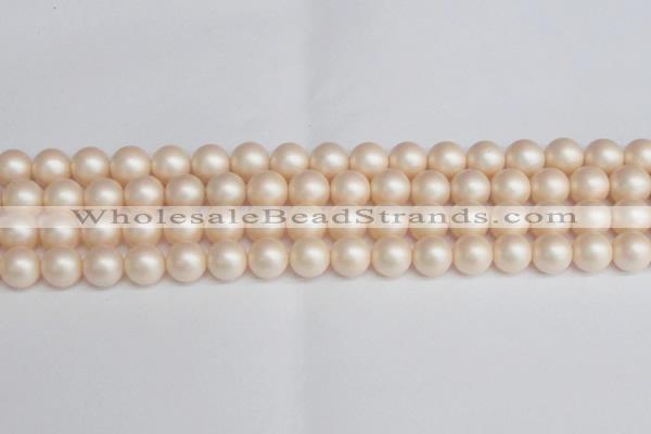 CSB1364 15.5 inches 12mm matte round shell pearl beads wholesale