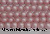 CSB1370 15.5 inches 4mm matte round shell pearl beads wholesale