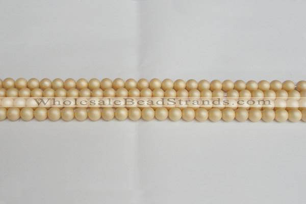 CSB1375 15.5 inches 4mm matte round shell pearl beads wholesale