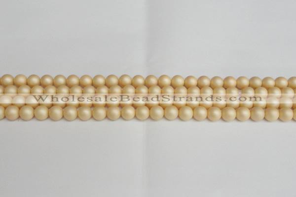 CSB1376 15.5 inches 6mm matte round shell pearl beads wholesale