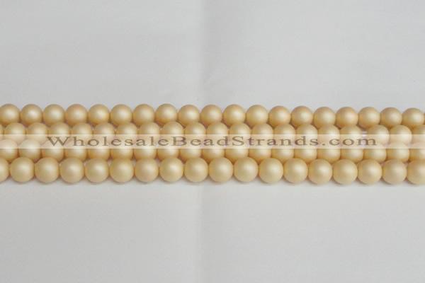 CSB1378 15.5 inches 10mm matte round shell pearl beads wholesale