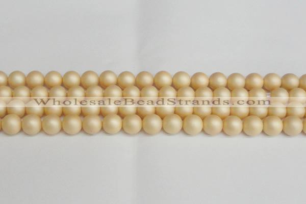 CSB1379 15.5 inches 12mm matte round shell pearl beads wholesale