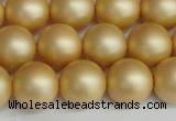 CSB1384 15.5 inches 12mm matte round shell pearl beads wholesale