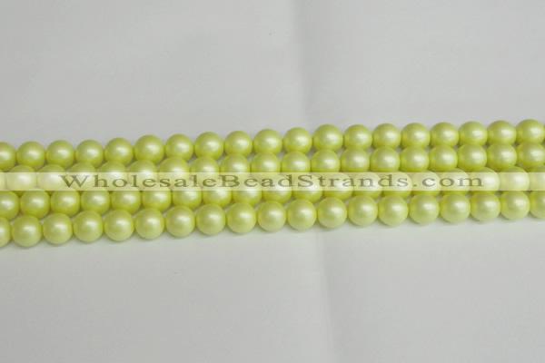 CSB1387 15.5 inches 8mm matte round shell pearl beads wholesale