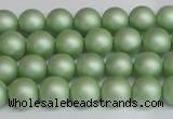 CSB1390 15.5 inches 4mm matte round shell pearl beads wholesale