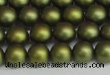 CSB1398 15.5 inches 10mm matte round shell pearl beads wholesale