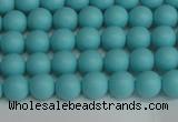 CSB1405 15.5 inches 4mm matte round shell pearl beads wholesale