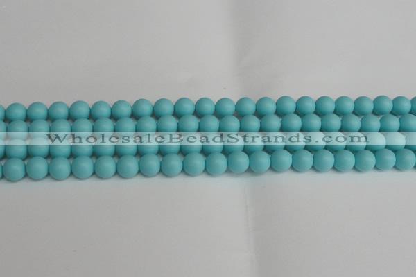 CSB1407 15.5 inches 8mm matte round shell pearl beads wholesale