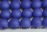 CSB1413 15.5 inches 10mm matte round shell pearl beads wholesale