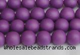 CSB1415 15.5 inches 4mm matte round shell pearl beads wholesale