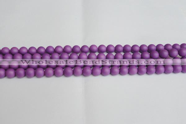 CSB1415 15.5 inches 4mm matte round shell pearl beads wholesale