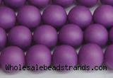 CSB1417 15.5 inches 8mm matte round shell pearl beads wholesale