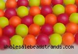 CSB1425 15.5 inches 4mm matte round shell pearl beads wholesale