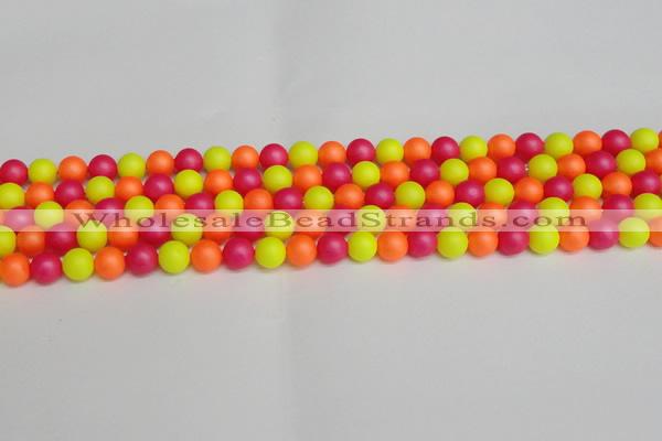 CSB1426 15.5 inches 6mm matte round shell pearl beads wholesale