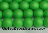 CSB1432 15.5 inches 8mm matte round shell pearl beads wholesale