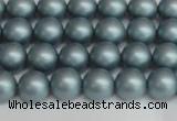 CSB1435 15.5 inches 4mm matte round shell pearl beads wholesale