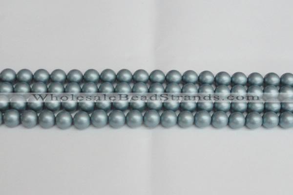 CSB1437 15.5 inches 8mm matte round shell pearl beads wholesale