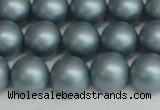 CSB1438 15.5 inches 10mm matte round shell pearl beads wholesale