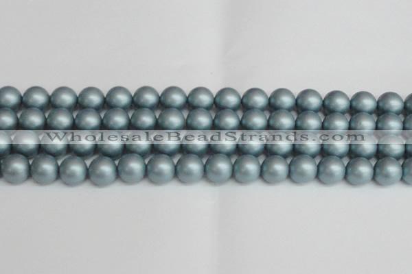 CSB1439 15.5 inches 12mm matte round shell pearl beads wholesale