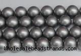 CSB1440 15.5 inches 4mm matte round shell pearl beads wholesale