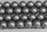 CSB1441 15.5 inches 6mm matte round shell pearl beads wholesale