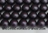 CSB1446 15.5 inches 6mm matte round shell pearl beads wholesale