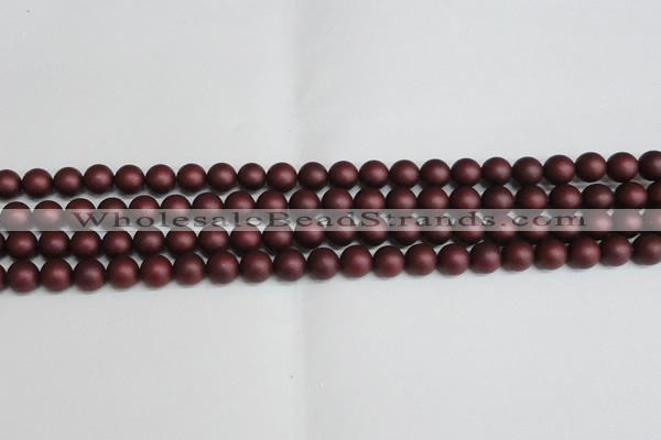 CSB1451 15.5 inches 6mm matte round shell pearl beads wholesale